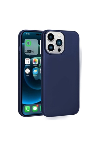 Apple Uyumlu iPhone 14 Pro Kılıf Zore Premier Silikon Kapak Lacivert