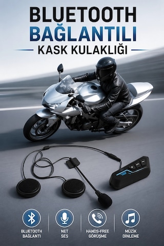 Hubrendy Kask Kulaklığı Motosiklet Intercom Interkom Dinleme Konuşma Özellikli Su Geçirmez