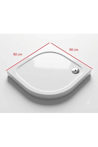 Sanica - 90x90 Cm Oval Monoflat Duş Teknesi Beyaz - 521100900901-