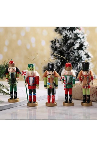 Homyl 5 Adet Geleneksel Fındıkkıran Asker Oyuncak Süs Renkli