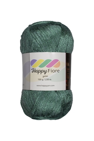 Happy Fiore Parlak Örgü İpi 100gr / 230mt Yünlü El Örgü İpliği - Yeşil