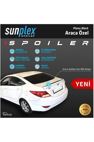 ŞüsCarOto Hyundai Accent Blue Bagaj Üstü Spoiler Sunplex Piano Black 2011-2018 (00)