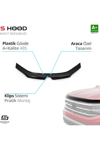 S-dizayn Renault Clio Symbol Abs Plastik Kaput Rüzgarlığı 2013 Üzeri A+kalite