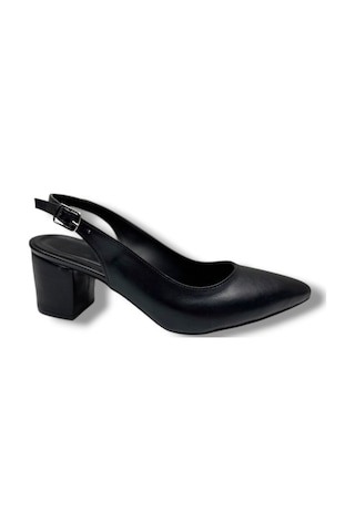 C-shoes Cv100-26 Cilt Sivri Burun Kalın Topuklu Kadın Ayakkabı 6cm Siyah