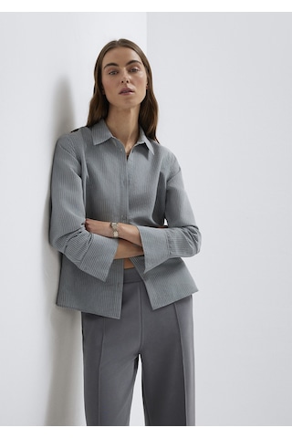 Mavi - Tencel Liyosel Karışımlı Çizgili Gömlek 1211374-88069 Yeşil