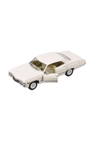 Kinsmart 1967 Chevrolet İmpala 1:34 Diecast Model Araba Krem Reng