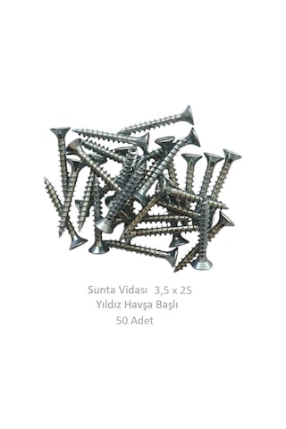 Adilon Sunta Vidası, 3,5 X 25 Mm, 50 Adet, Yhb Vida 3,5 x 25