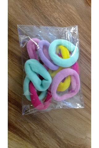 Şehrazat Handmade Renkli Midi Orta Boy Havlu Lastik Toka Seti Çok Renkli