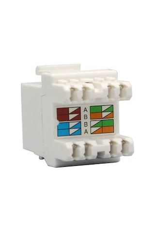 100 Adet - Rj45 Cat6 Utp 180 Derece Keystone Jack