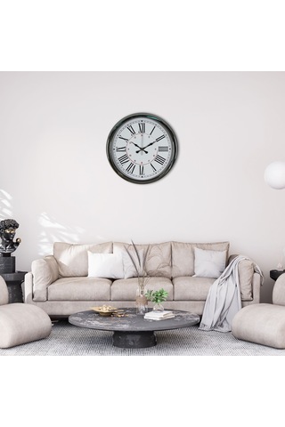 Almira Duvar Saati Silver Elegance 40 Cm Krom Metal Duvar Saati