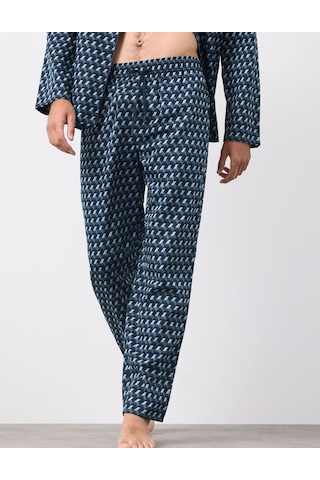 Marks & Spencer Pamuk Karışımlı Pijama Üstü T07001327a Lacivert