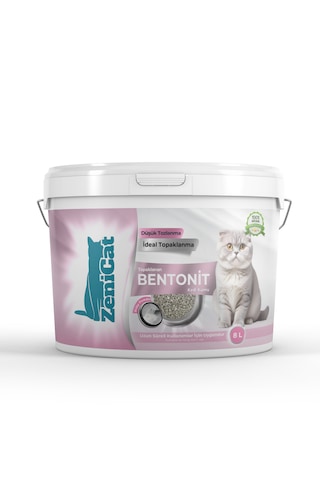 Zenicat Bebek Pudrası Kokulu Renkli Kedi Kumu İnce Taneli Bentonit 8 L