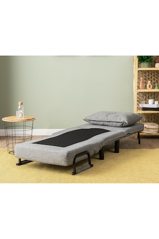 Pafu Sento Tekli Katlanır Yataklı Koltuk - Keten Açık Gri Açık Gri