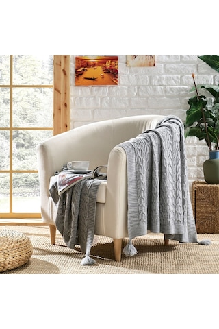 Betires Home Ta11002 Örgü Koltuk Şalı Gri
