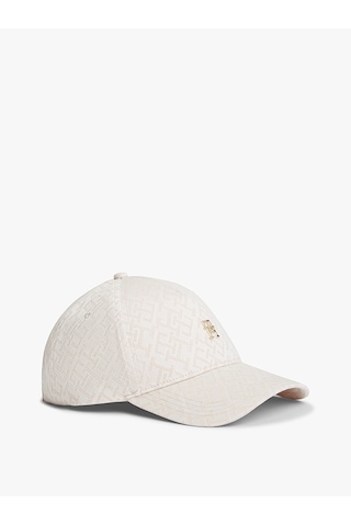 Tommy Hilfiger Th Monogram Jacq Cap Kadın Bej Şapka - Aw0aw18331