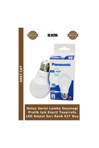 Delux Serisi Lamba Seçeneği Pratik Işık Enerji Tasarrufu Led Ampul Sarı Renk E27 Duy