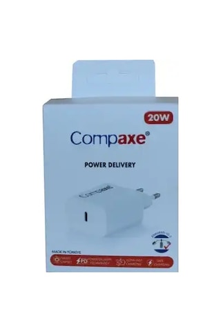 Compaxe 20w Pd 3a Type-c Çıkışlı Şarj Adaptörü Başlık Beyaz