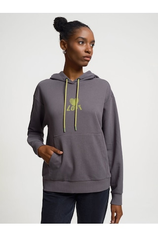 Loft Oversize Kadın Sweatshirt Antrasit
