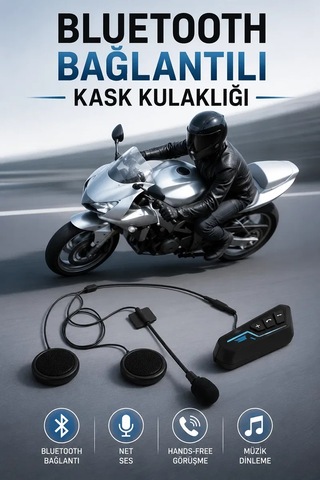 Kask Kulaklığı Motosiklet Intercom Interkom Dinleme Konuşma Özellikli Su Geçirmez 54781702