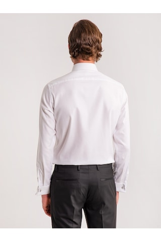 Dufy Beyaz Erkek Slim Fit Brent Yaka Uzun Kol Gömlek - 58629 Beyaz