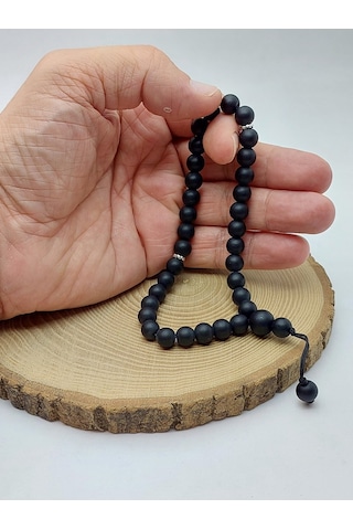 Oniks Taşı Mat 33lük Özel Tasarım Tesbih 8mm 1262 Çok Renkli