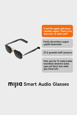 Xiaomi Mijia Akıllı Sesli Gözlük Bluetooth Kulaklık Pilot-Style
