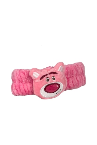 Lotso Bear Peluş Bandana Makyaj Spa Saç Bandı Fuşya Fuşya