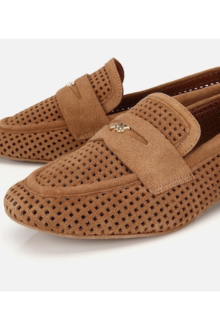Hotiç Kadın Süet Deri Taba Delik Detaylı Rahat Günlük Loafer 01ayh321840a340 01ayh321840a340