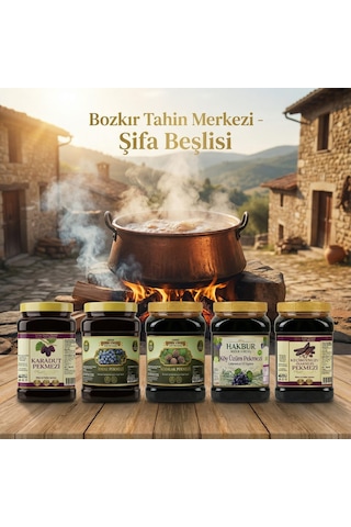 Bozkır Tahin Merkezi Karadut + Keçiboynuzu + Üzüm + Kozalak + Andız Pekmezi 5 x 950 G
