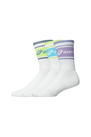 Asics 3 Pack Logo Crew Unisex Beyaz Koşu Çorap 3033c295-751