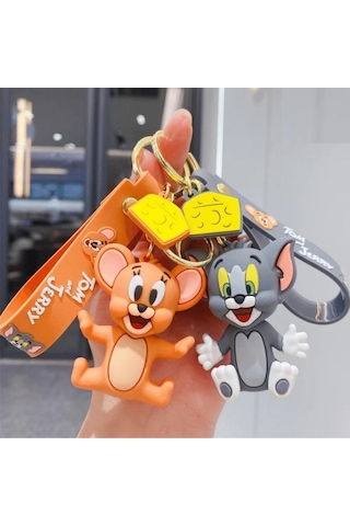 Tom Ve Jerry 3d Karakter İkili Silikon Anahtarlık
