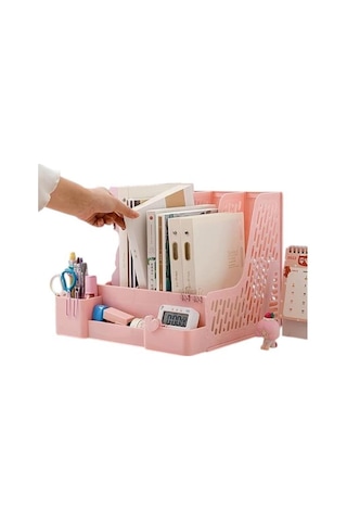 Ops Mg 124 Pastel Mor 4 Bölmeli Modüler Tasarım Organizer Kalemlikli Magazinlik Klasör Arşiv Kutusu Demonte