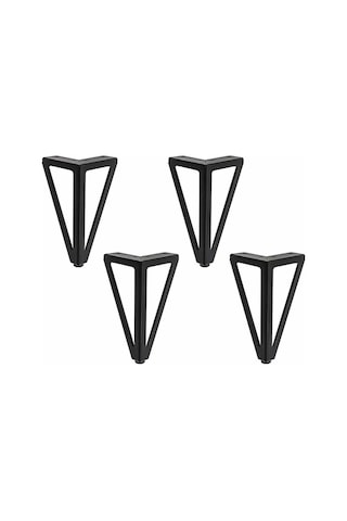 Mufunye 4'lü Yedek Mobilya Ayağı Paketi, 15cm, Üçgen, Siyah, Kendin Yap Masa Ayakları