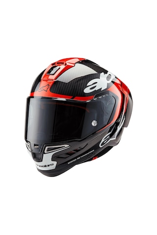Alpinestars Supertech R10 Carbon Element Spor Motosiklet Kaskı Siyah Kırmızı Beyaz