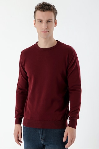 Morven Erkek Koyu Bordo Basic Bisiklet Yaka Dynamic Fit Rahat Kesim Triko 25kc017001752 Koyu Bordo