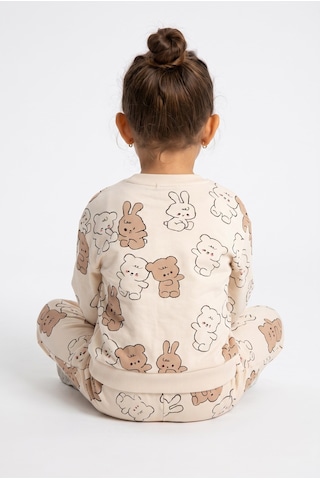 Minipomes Kız Bebek Too Cute Tedy Eşofman Takım Bej