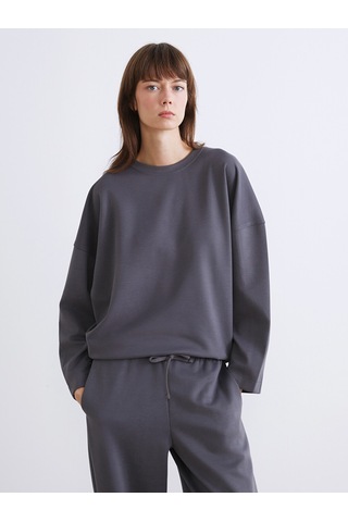 Lcw Vision Antrasit Bisiklet Yaka Kadın Sweatshirt