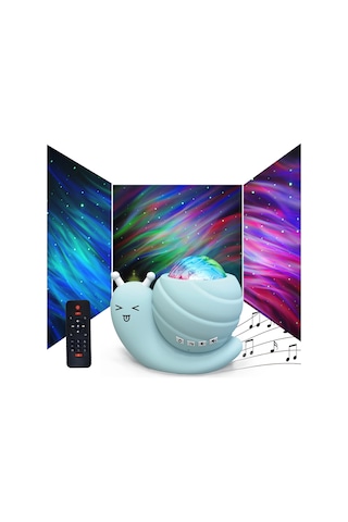 Kangvka Mavi Bluetooth Hoparlörlü Ayı Işığı Yıldız Gökyüzü Projeksiyon Lambası - Odalar İçin Stüdyo Ambiyans Aydınlatması