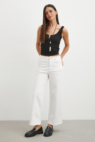 Never More Yüksek Bel Culotte Jean Beyaz