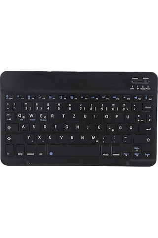 Yuntech01 Siyah Alüminyum Kasa Almanyalı Klavye, 10 İnç Geniş Tuşlar, Bluetooth 3.0, Taşınabilir Ultra İnce, Akıllı Telefon/tablet/bilgisayar Uyumlu, Yerleşik Batarya