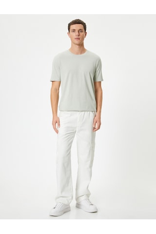 Koton Basic Tişört Slim Fit Bisiklet Yaka Kısa Kollu Yeşil 4sam10842hk Yeşil
