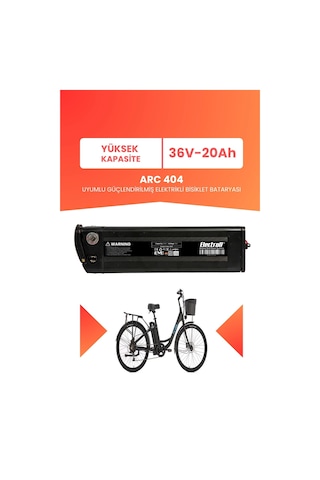 Arc 404 Uyumlu 36v 20ah Elektrikli Bisiklet Bataryası Siyah