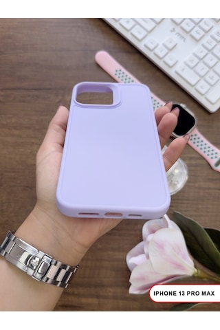 Apple iPhone 13 Pro Max Uyumlu Kamera Korumalı Darbeye Dayanıklı Renk Atmayan Keep Silikon Kılıf Lila