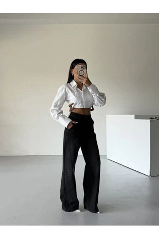 Paradise Füme Simetrik Dikişli Geniş Paça Jean Çok Renkli