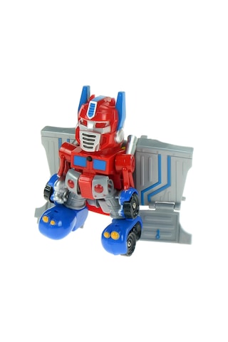 Kırmızı Işıklı Sesli Dönüşebilen Robot Kamyon - Otobot Transformers Oyuncak Çok Renkli