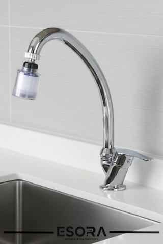 Krom Mermerden Tek Su Girişli Kireç Önleyici Filtreli Musluk Başlığı Lavabo Bataryası