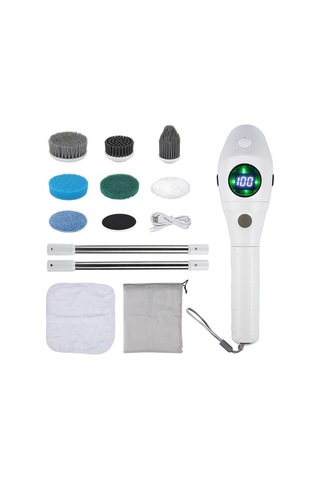 Prestigegoods Elektrikli 3 Hız Kademeli Ip5 Su Geçirmez Dijital Döner Temizleyici Beyaz