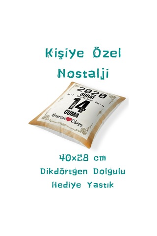 Sevgililer Günü Hediyesi Takvim Yaprağı Hediyelik Dekoratif Yastık Kırlent 40x28cm Dolgulu Hediye Paketi-Hediye Paketi