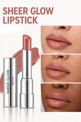 Pierre Cardin Sheer Glow Lipstick - Parlak Bitişli Nemlendirici Ruj - Hidden Rose - 019 0