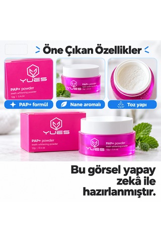 Yues Pap+ Diş Beyazlatıcı Toz Nane Aromalı 12 G Gs-004pn